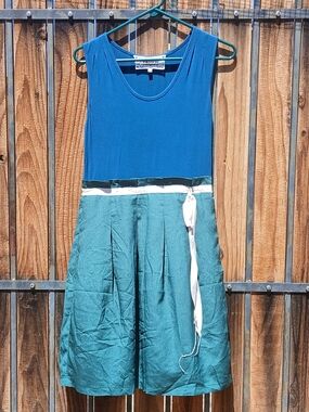 Pink Martini Teal and Blue Sleeveless A-Line Dress